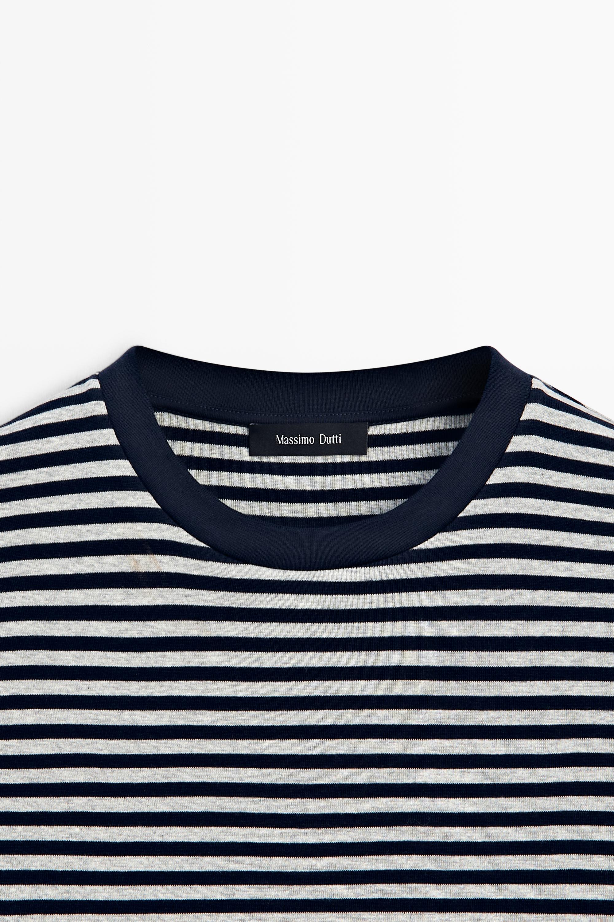 Ribbed striped short sleeve T-shirt